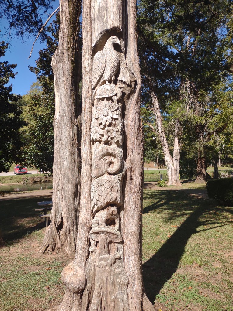 Alabama
Montevallo AL
Tim Tingle
Tinglewood
Tinglewood Festival
Orr Park
Traveling with the Trapps
Wood Carvings